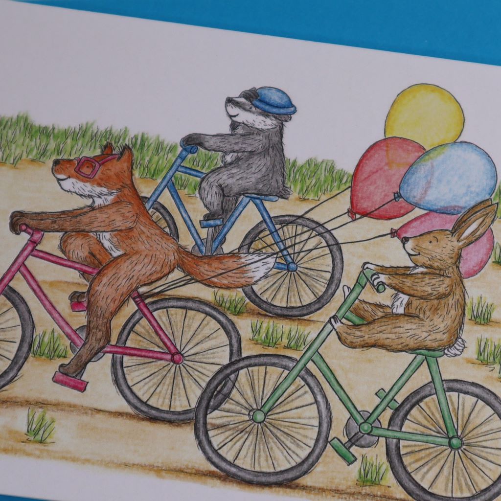 Birthday Bikes Greetings Card by Kerry Dilks