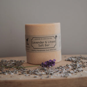 Lavender and Litsea Goat's Milk Salt Bar by Goap