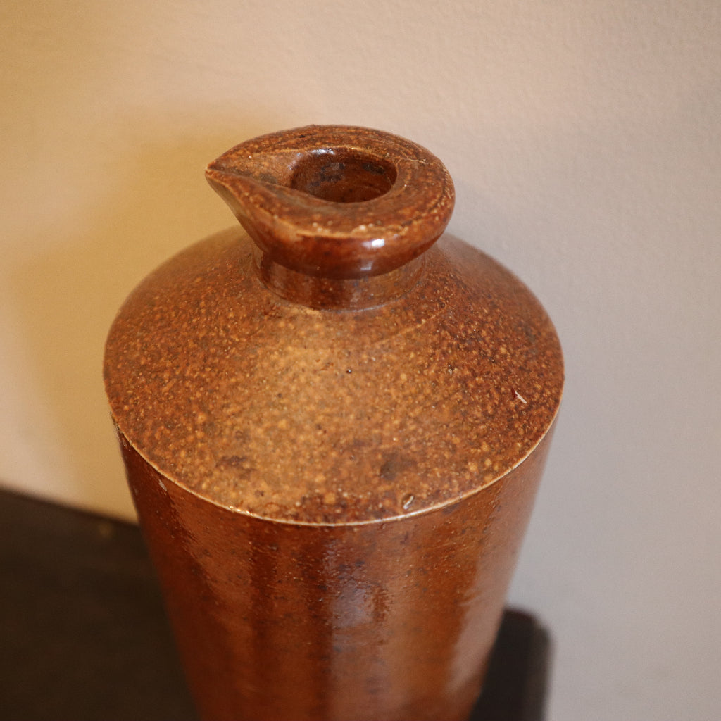 Large Antique Stoneware Jar with Pouring Spout